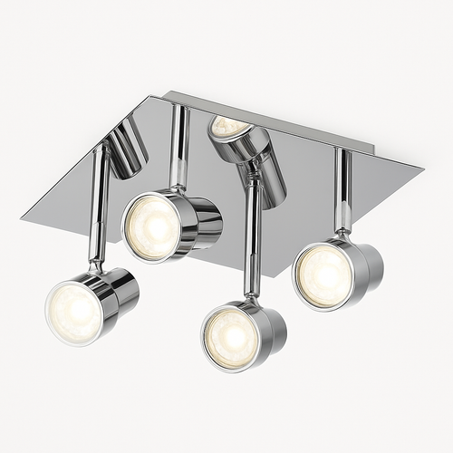 Satin chrome adjustable LED spotlight ceiling light