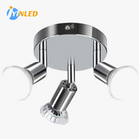 Triple spot ceiling light chrome shiny black gu10