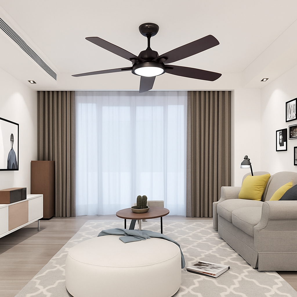 Vintage ceiling light with LED fan and remote control