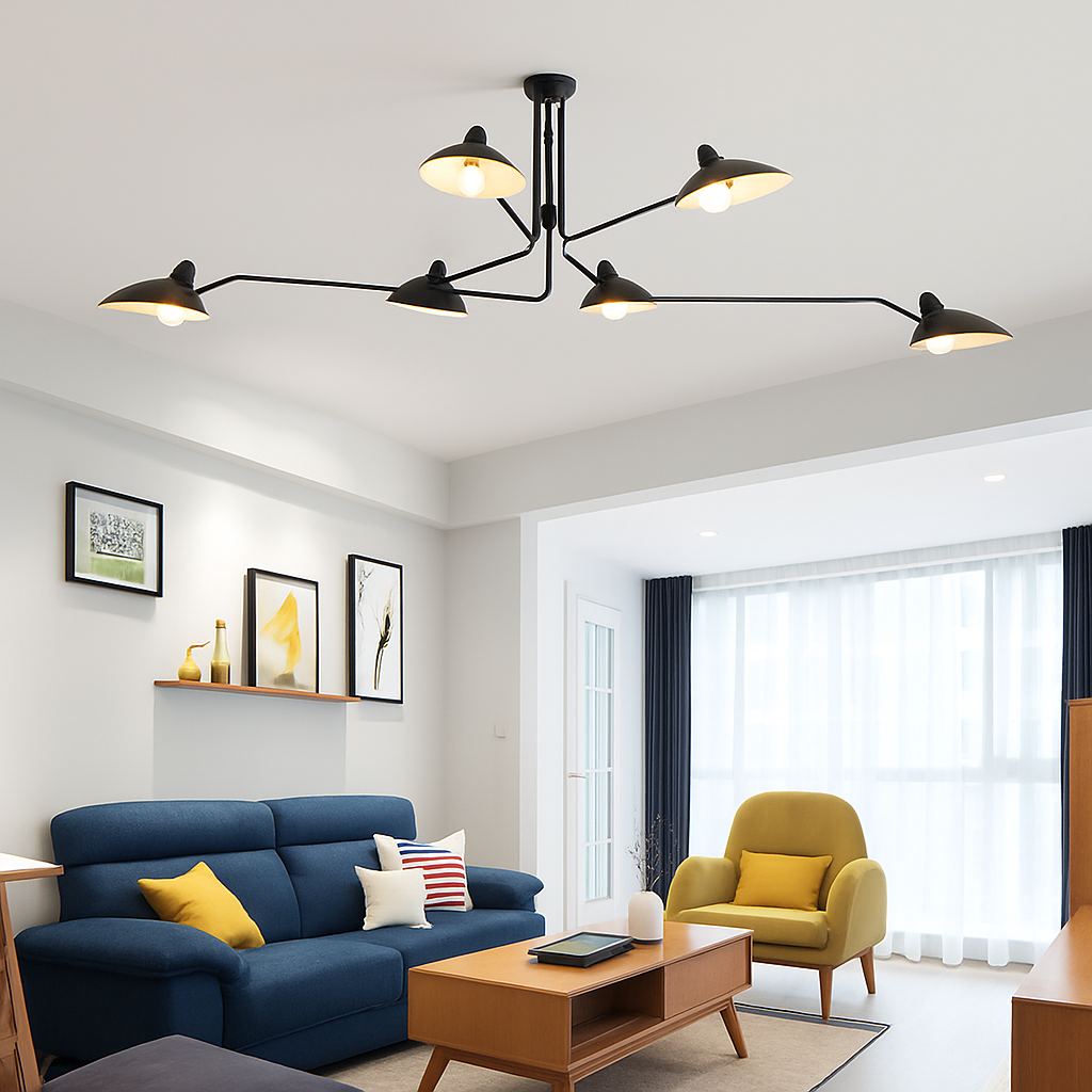 Modern nordic style ceiling light for living room and bedroom, art deco industrial pendant lamp for home