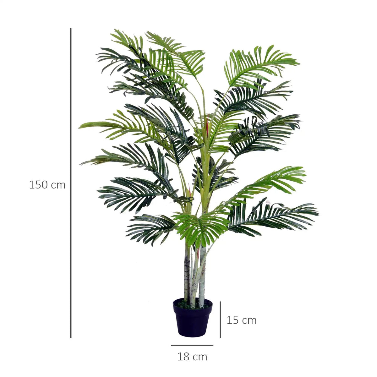 Artificial palm tree with pot and decorative moss