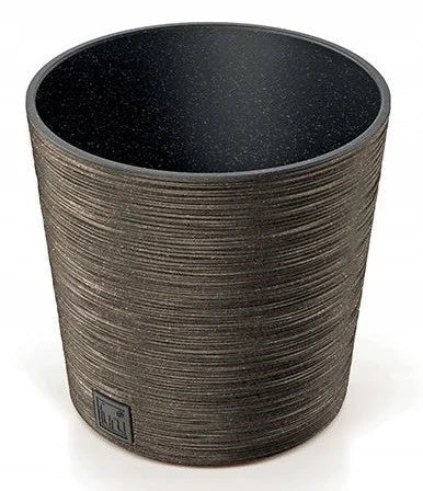 Round brown plastic flower pot 30 cm