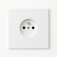 Matte white steel electrical socket