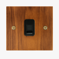 Wooden RJ45 socket with gold screws