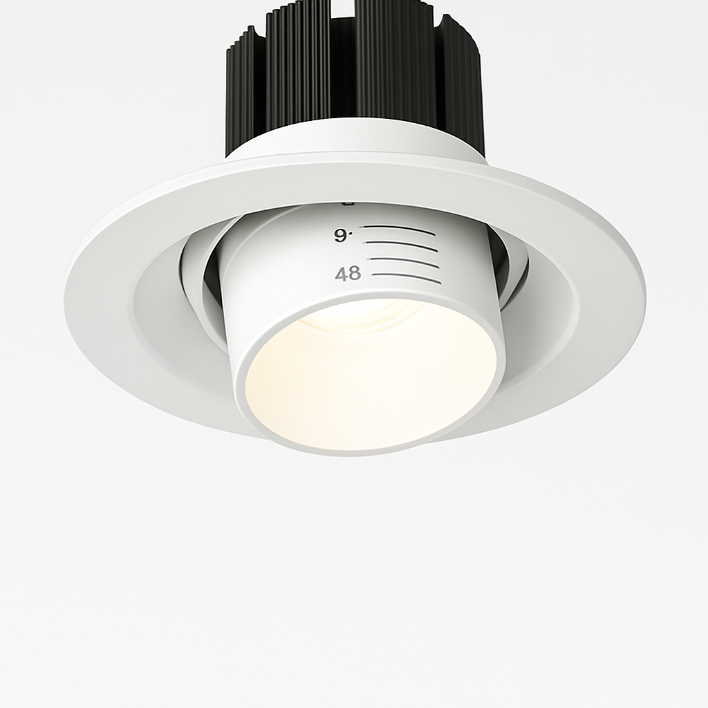 Dimmable recessed LED spotlight with built-in zoom