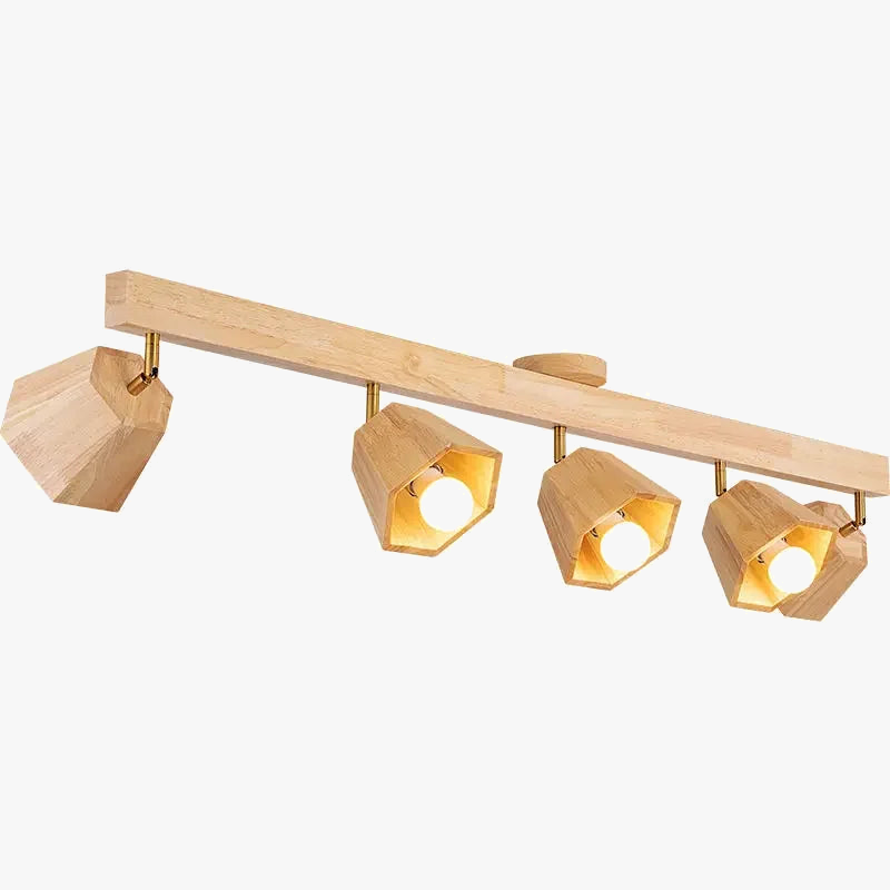Japanese style geometric wooden spotlight ceiling light