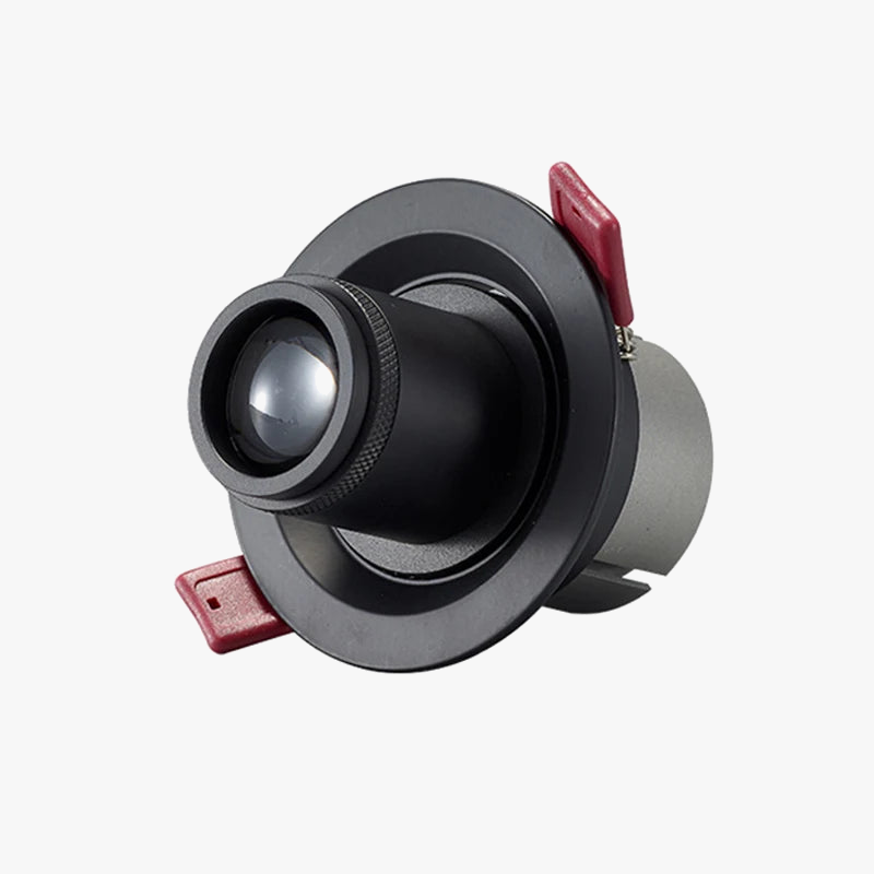 Adjustable recessed zoom spotlight
