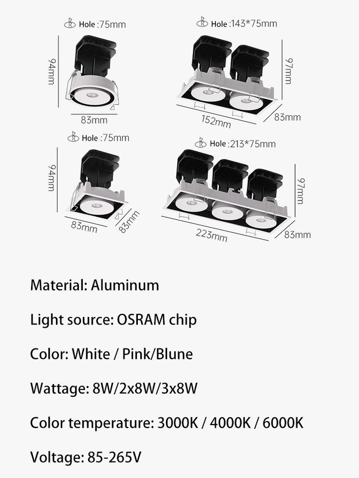 Saiyo – recessed LED spotlight with adjustable angle