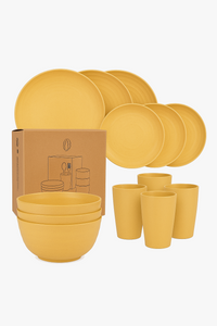 Unbreakable wheat straw tableware set for camping