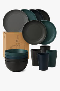 Unbreakable wheat straw tableware set for camping