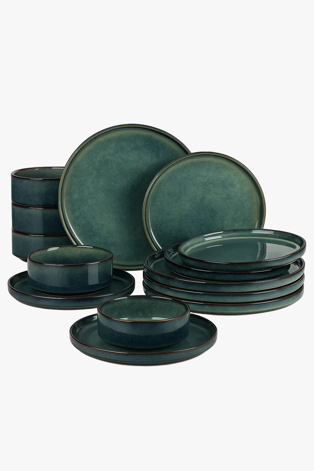 Vancasso reactive glaze dinner set with vertical rim