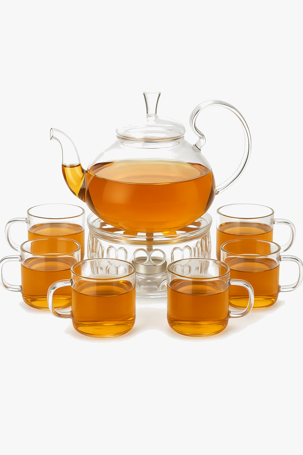 Double wall glass tea set with infuser 800ml