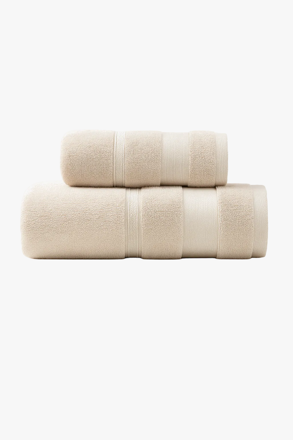 Set of two soft absorbent cotton bath towels