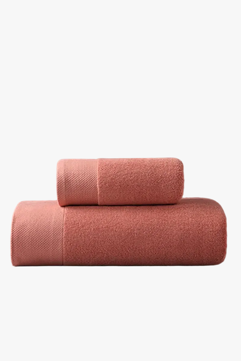 Set of 2 combed cotton absorbent bath towels