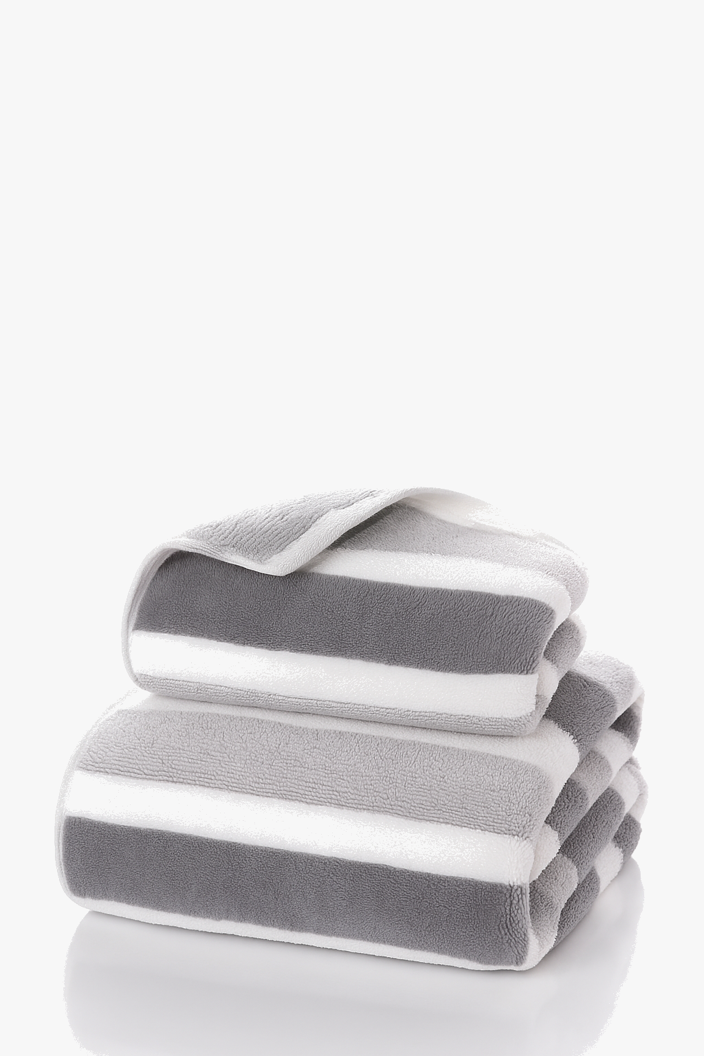 Soft absorbent coral fleece striped bath towel