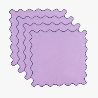 Cotton linen napkins with scalloped edge set