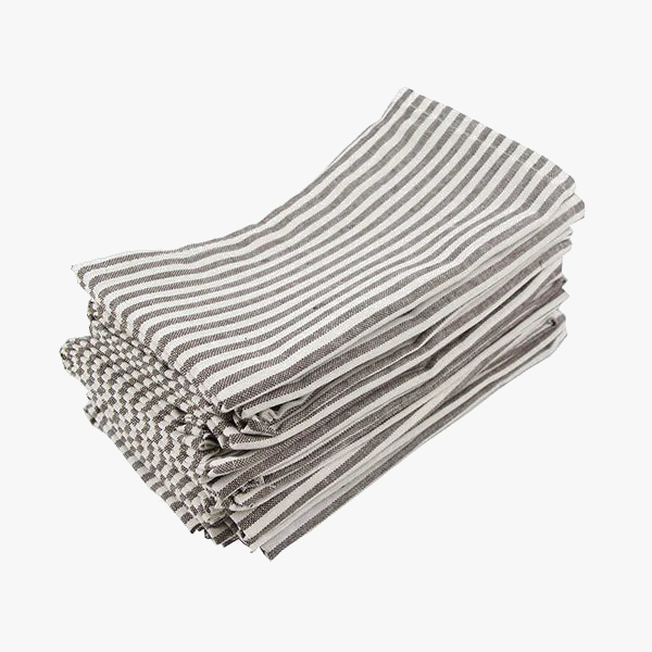 Set of 12 linen cotton blend table napkins, european style