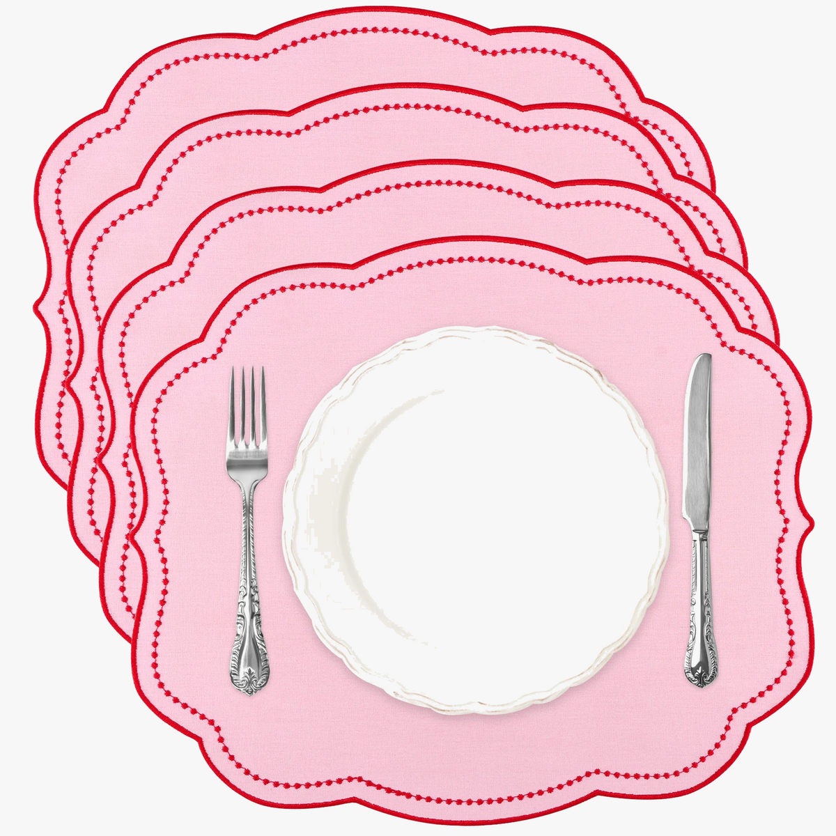 Set of 4 reusable washed cotton table napkins