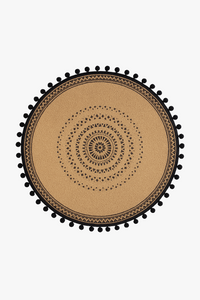 Braided bamboo placemat with tassels country style