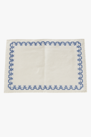 Set de table coton brodé style rétro champêtre dentelle
