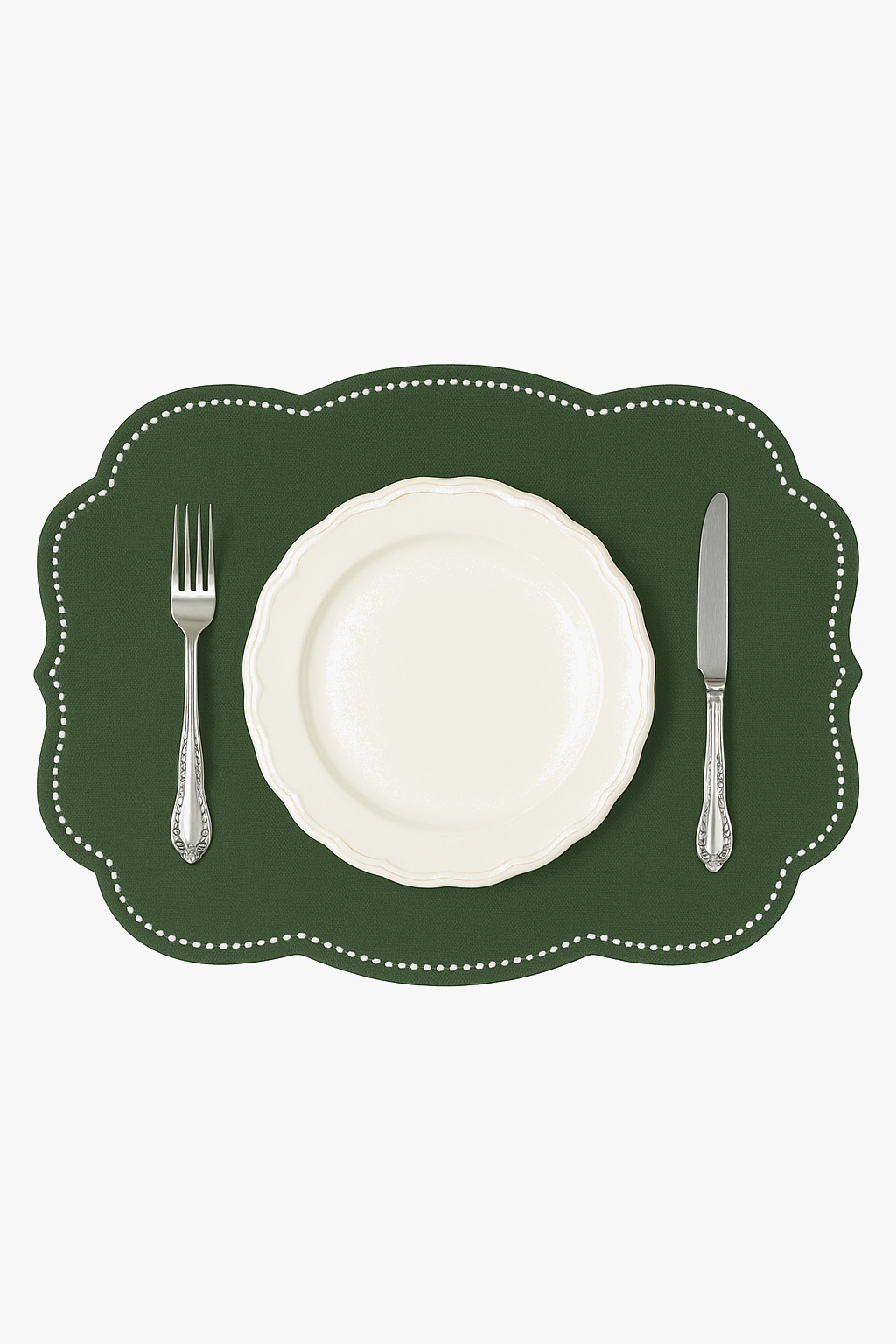 Cotton linen placemat with marine shell pattern