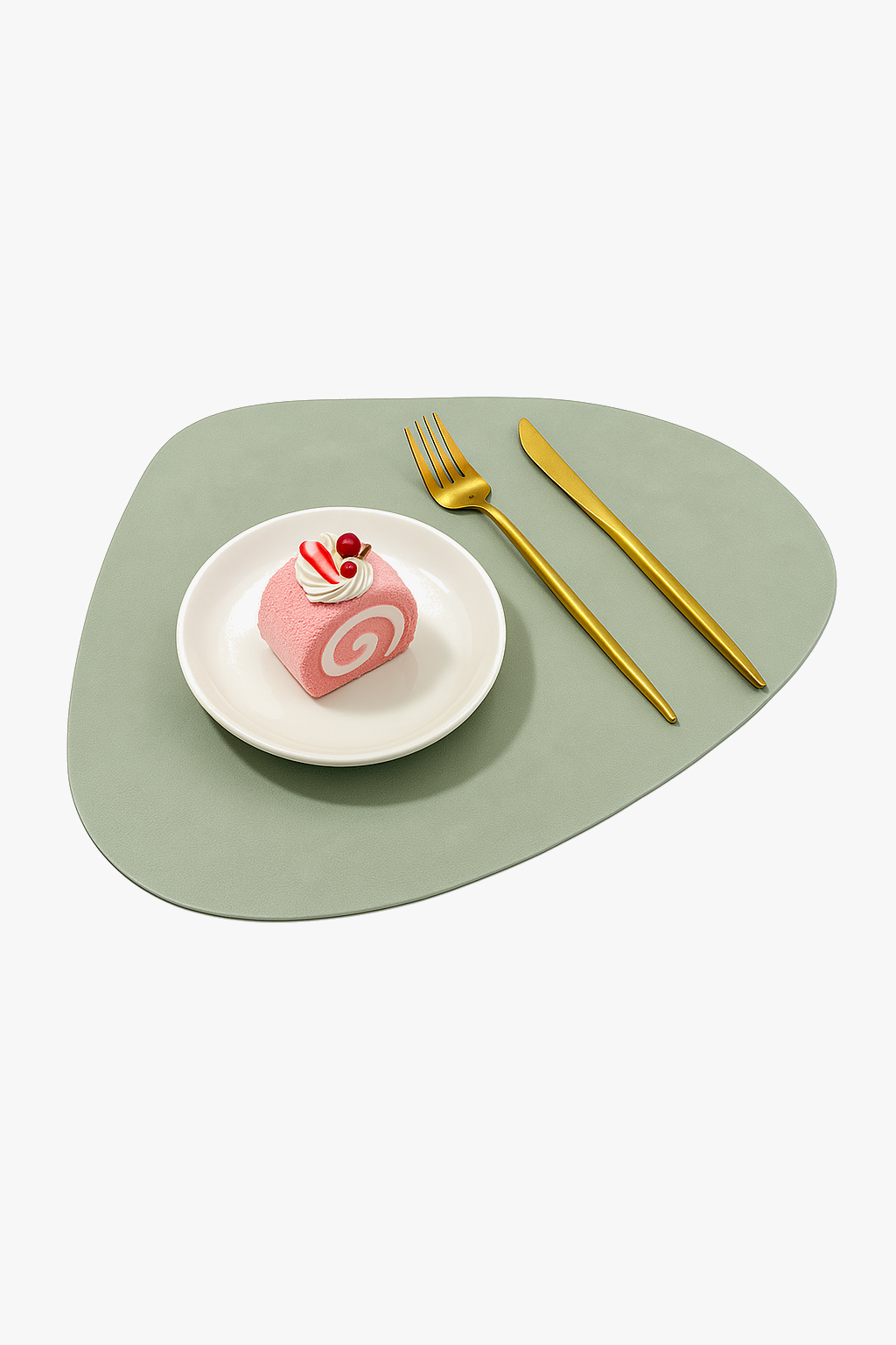 Waterproof PU leather placemat in leaf design for kitchen use