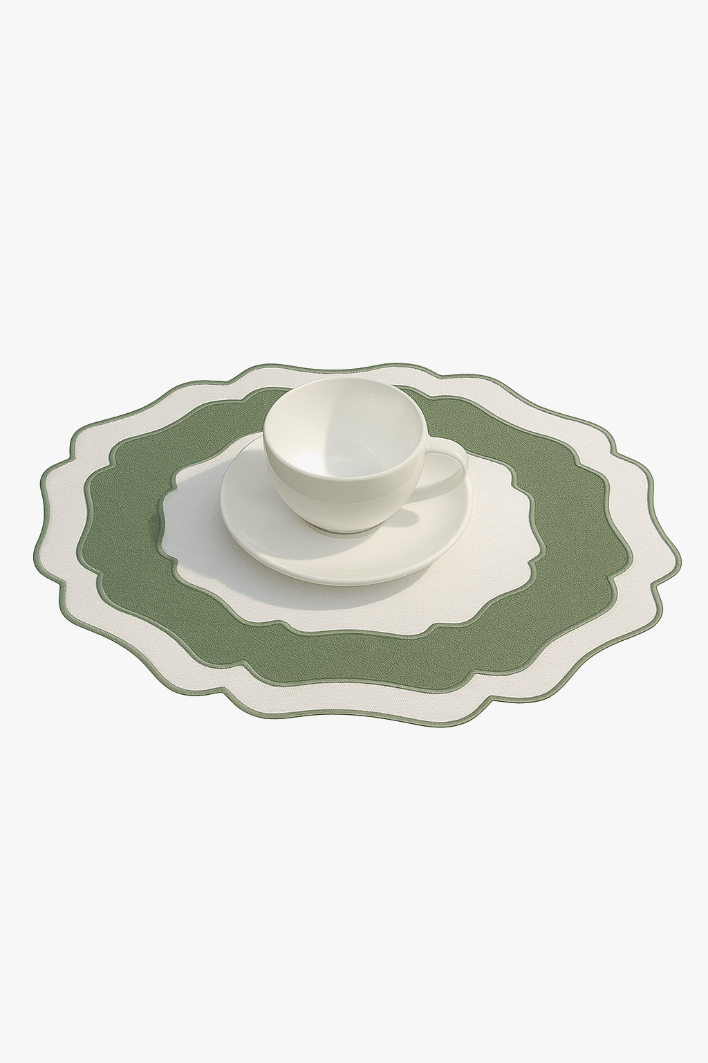 Classic style embroidered linen placemat set