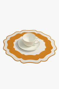Classic washable embroidered linen placemat set