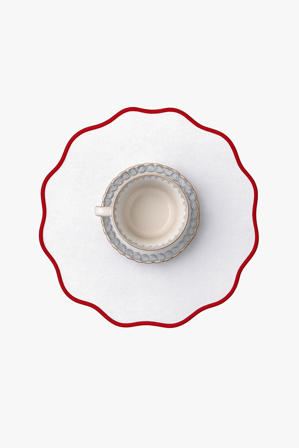 Embroidered linen placemat set classic style washable