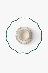 Classic style embroidered linen placemat set