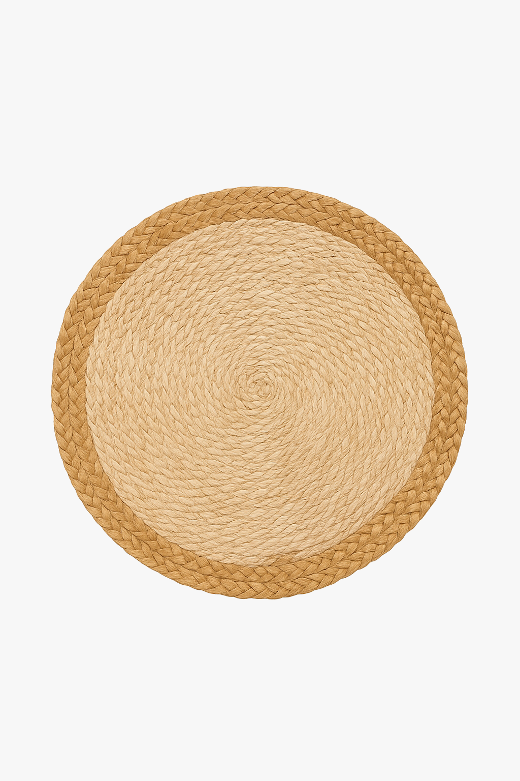 Round braided water hyacinth placemat boho style set