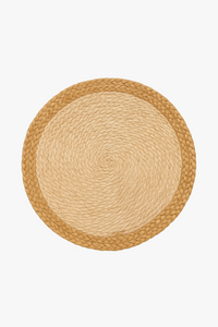 Round braided water hyacinth placemat boho style set