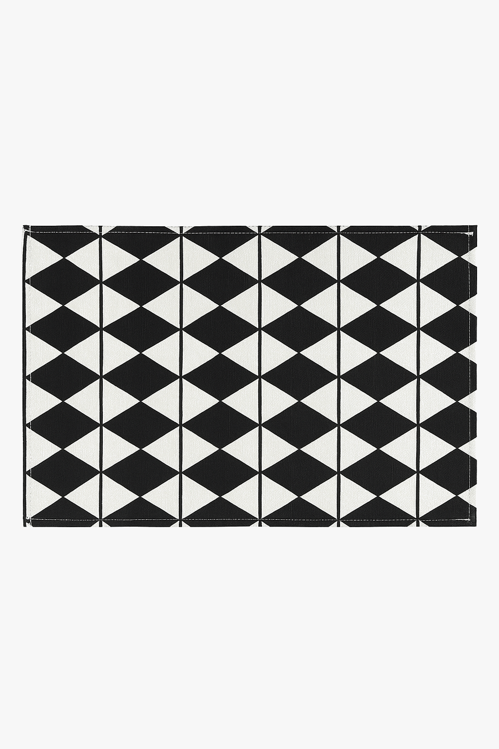 Prairie style table mat with stripes and checks