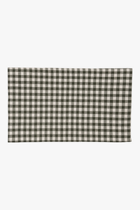 Country-style fabric placemat with stripes and checks