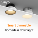 Smart LED recessed anti-glare aluminium trimless downlight