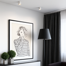 Round LED designer spotlight with light strip loft