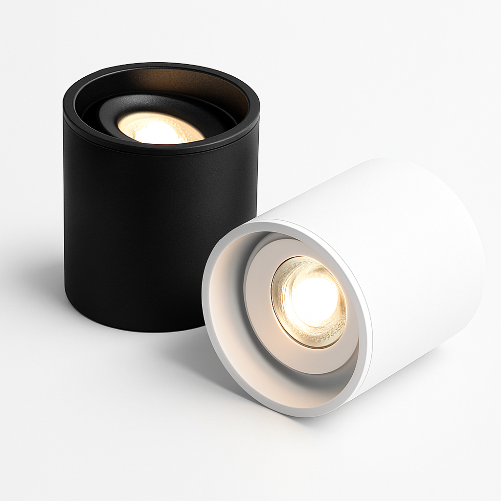 Surface mounted anti-glare dimmable LED downlights 7W-24W Epistar COB adjustable angle