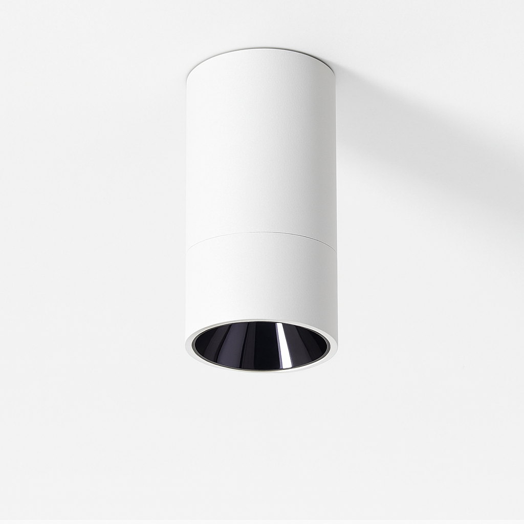 Modern cylinder LED spotlight in black or white