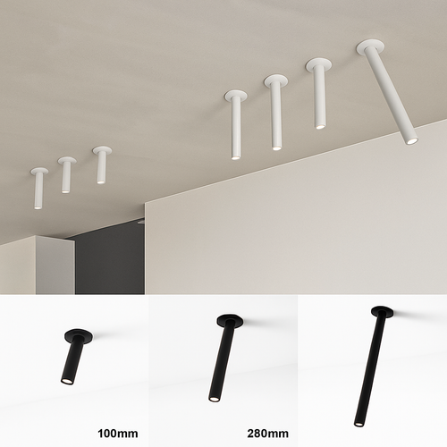 Modern adjustable tube LED spotlight - vue 3 sur 7