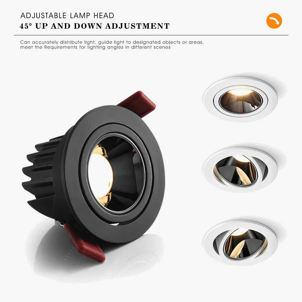 Dimmable anti-glare recessed LED spot light for indoor lighting