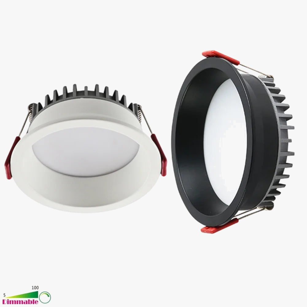 Dimmable anti-glare recessed LED spotlight for indoor use
