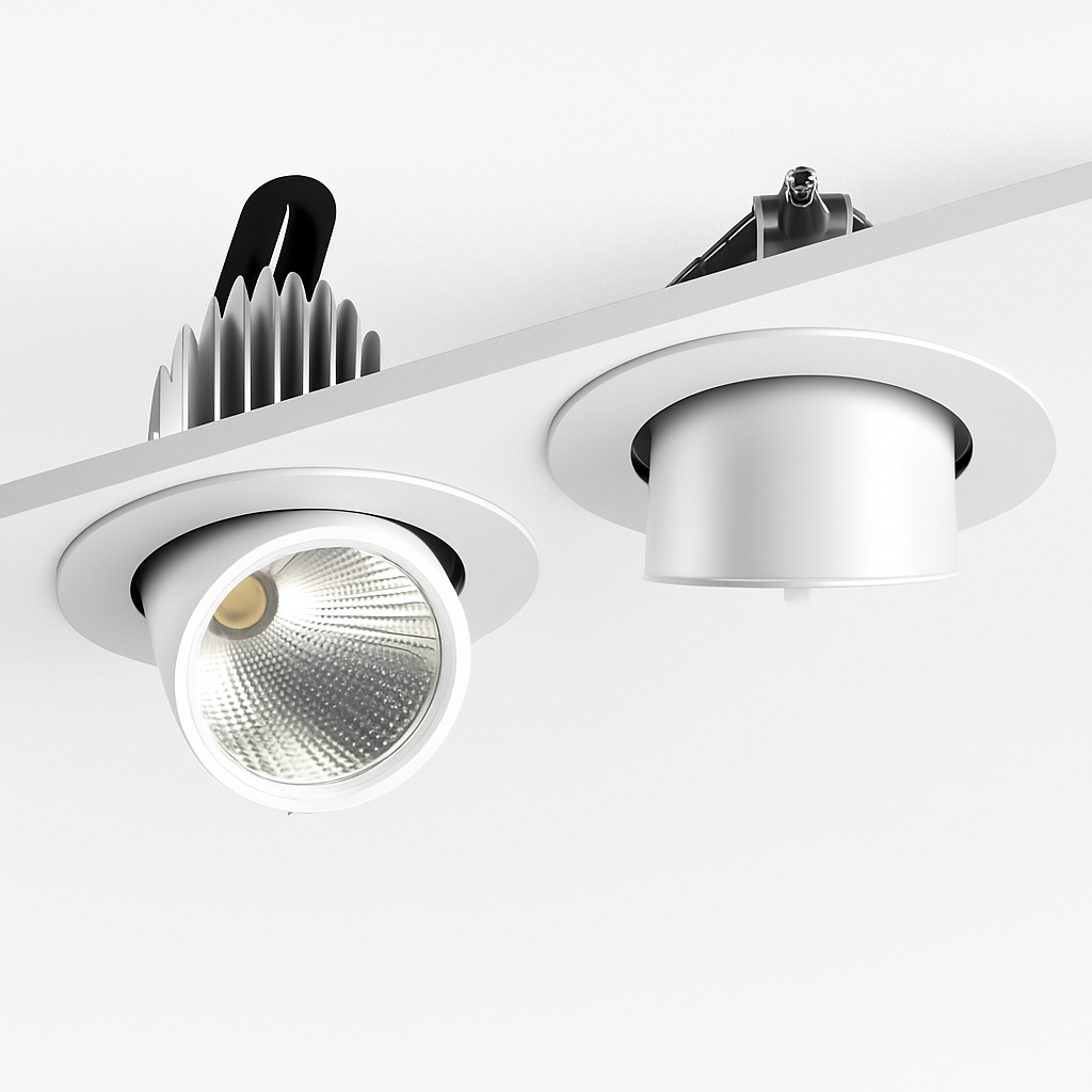 Adjustable beam angle recessed LED spotlight