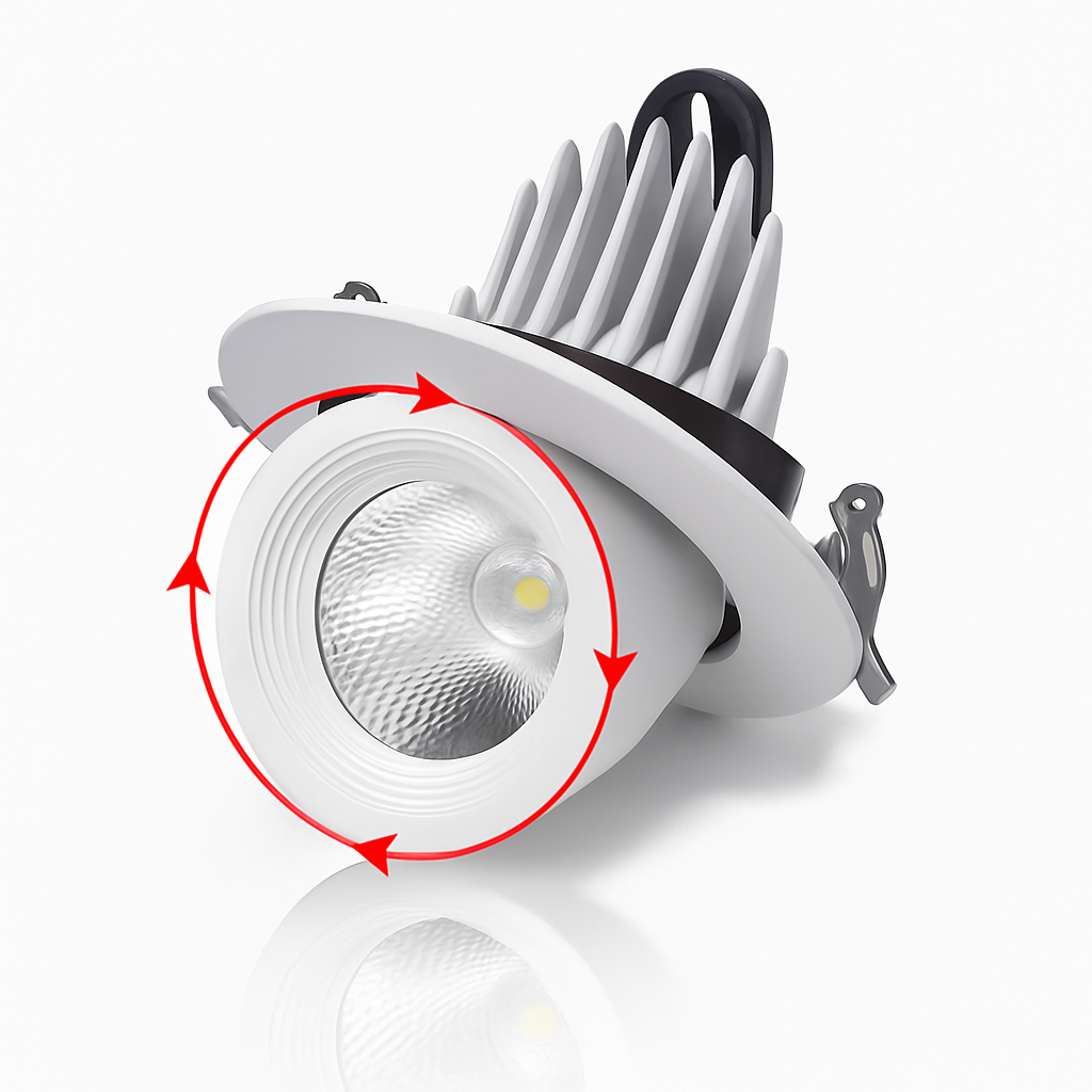 Adjustable beam angle recessed LED spotlight