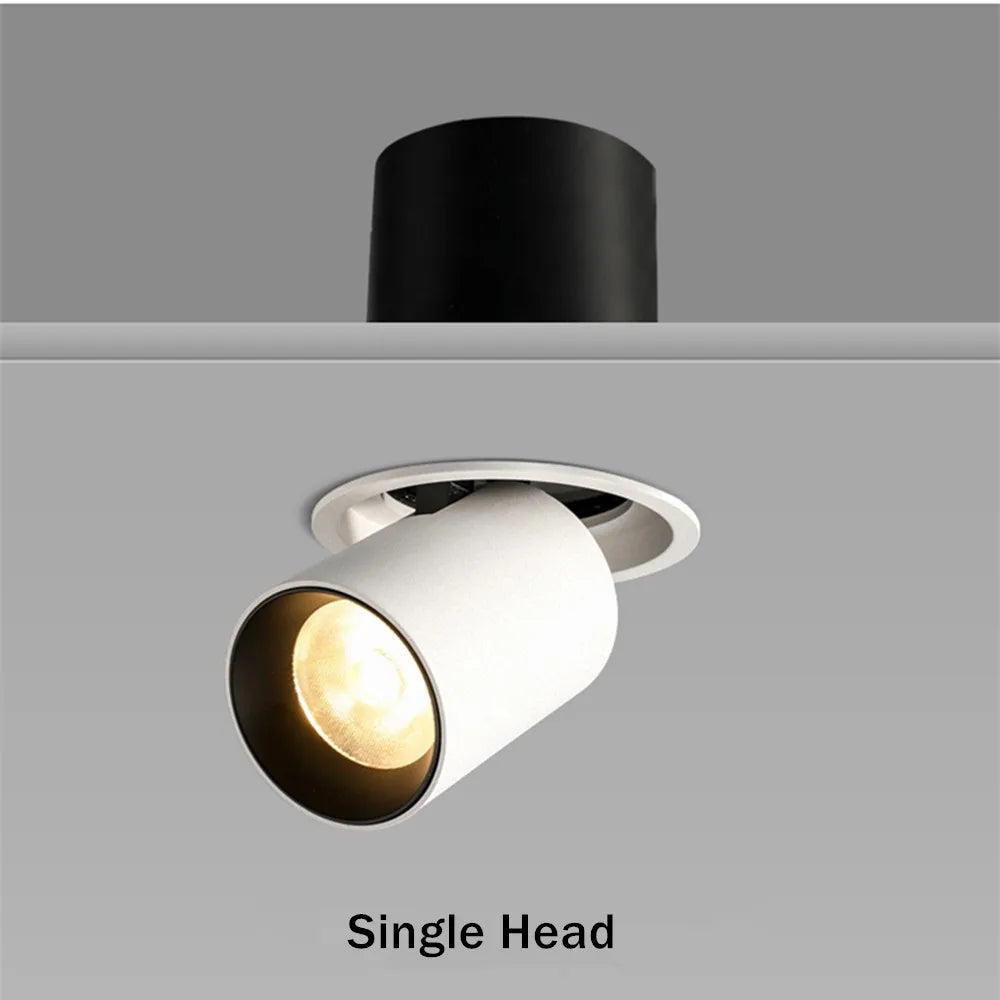 Extendable recessed LED spotlight for indoor lighting