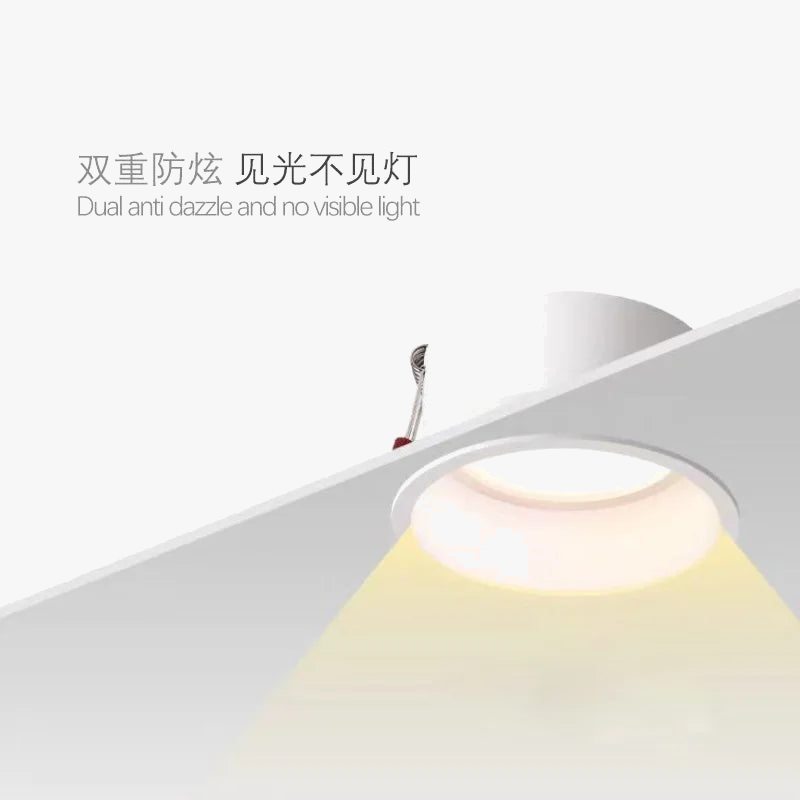 Round dimmable recessed LED spotlight with three colour settings
