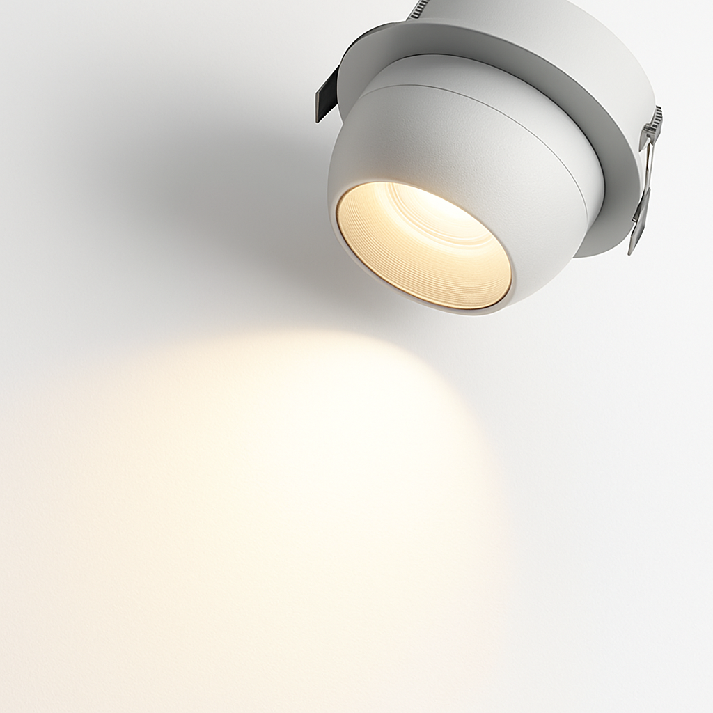 Rotating dimmable recessed LED spotlight for indoor lighting