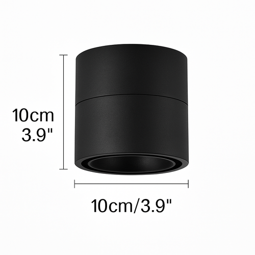 Adjustable cylindrical LED spotlight rotation - vue 5 sur 6