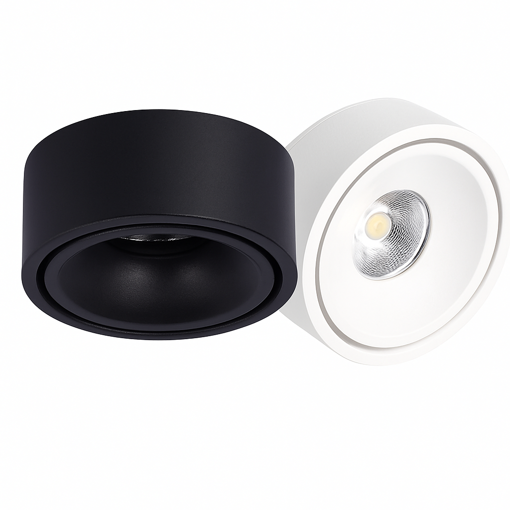 Round dimmable LED surface mounted spotlight