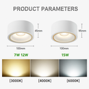 Round dimmable LED surface mounted spotlight