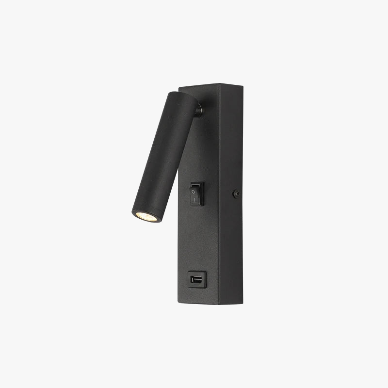 Modern rotating LED spotlight with metal switch for reading